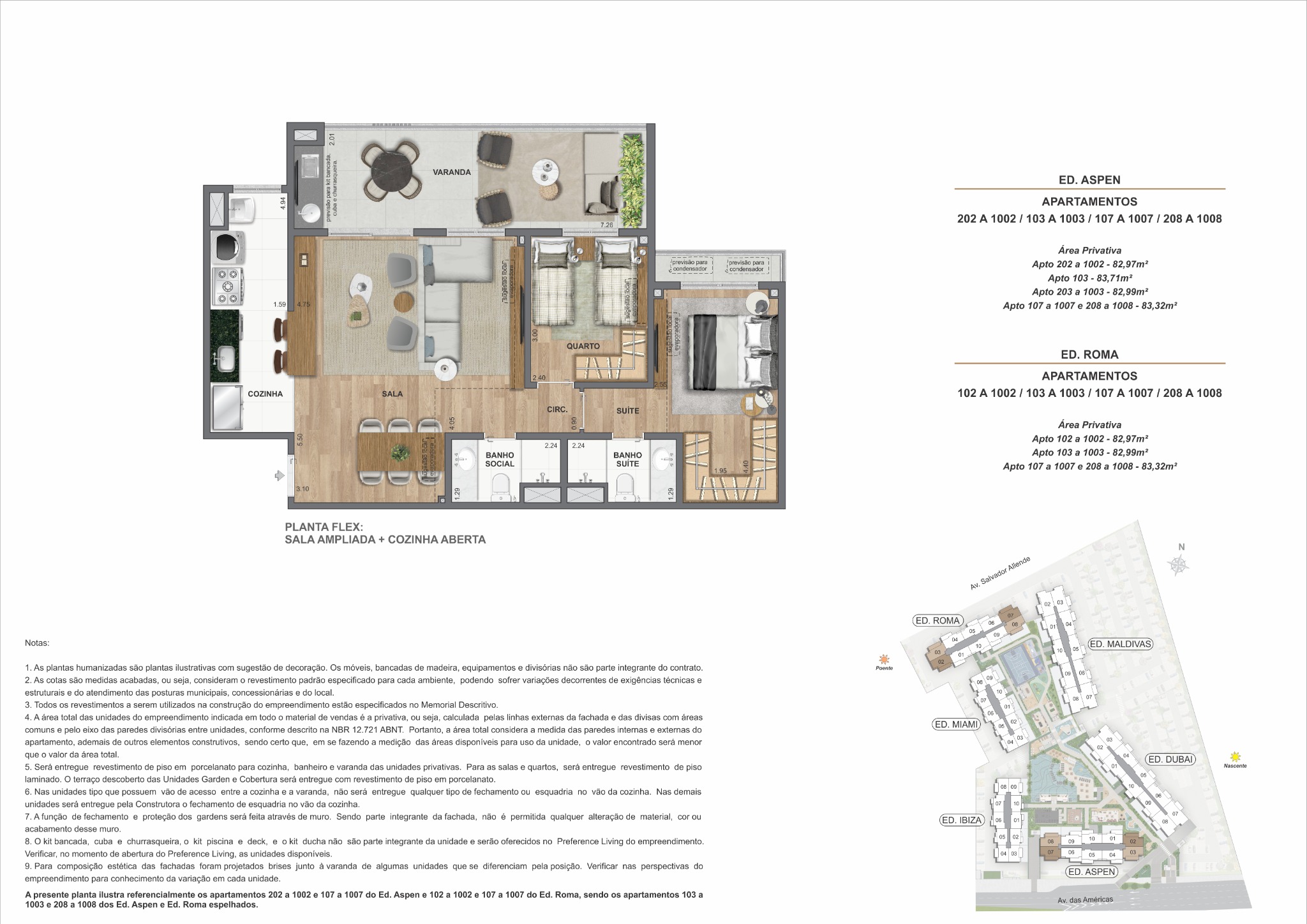 Planta 2 quartos, B1 AP02, We Barra by Living